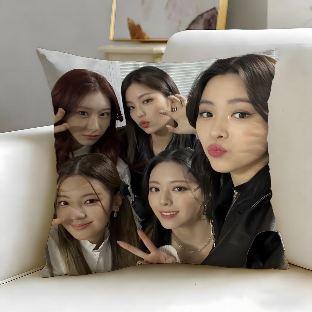 Kpop Style Group Itzy Cushion Cover Soft & Easy-Wash Pillow Case – Versatile For Couch, Bed, Travel And Office