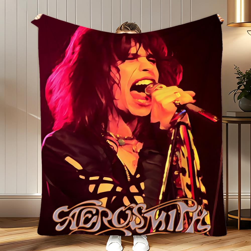 Classic Band Aerosmith Throw Soft Coral Fleece Blanket 310gsm Fluffy Warm Throw for Sofa Bed Couch Bedroom Decor