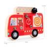 Nut Assembly Toy Threaded Holes Wooden Fire Truck Red Printed ScrewandNut Play Board