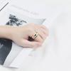 Foxanry Silver Color Irregular Handmade Ring for Women Creative Geometric Wide Anillos Jewelry Gift Size 16.5mm Adjustale