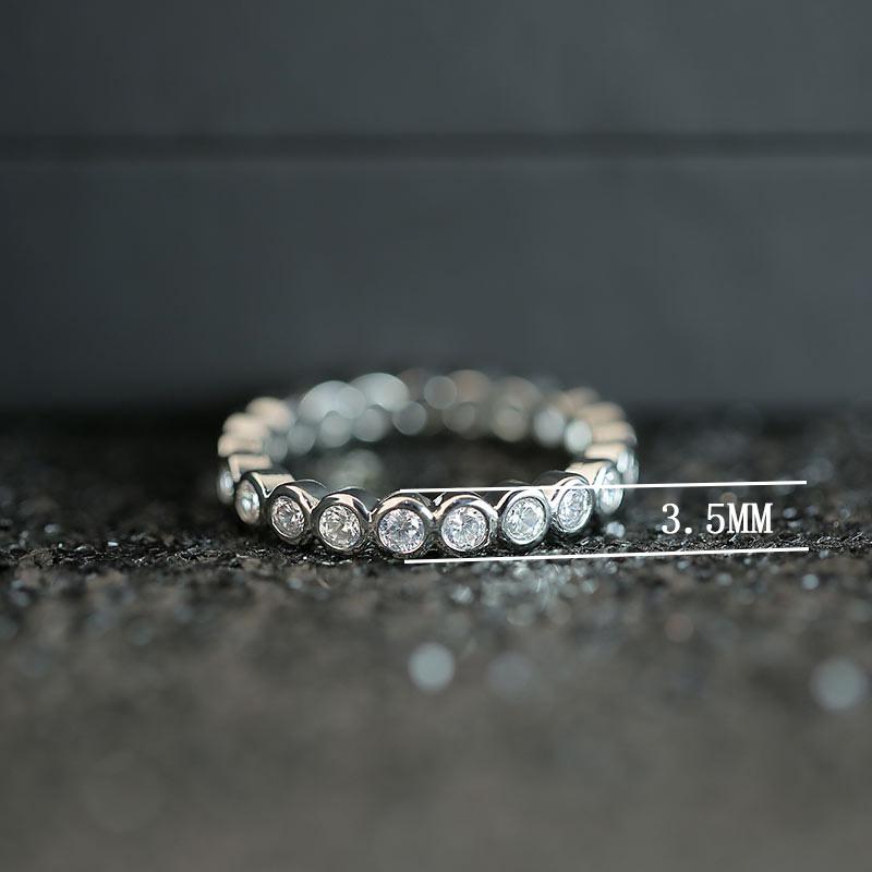 New Fashion Casual Round Ring with Cubic Zirconia Popular Accessories Wholesale Beautiful Channel Setting Fashion Jewelry