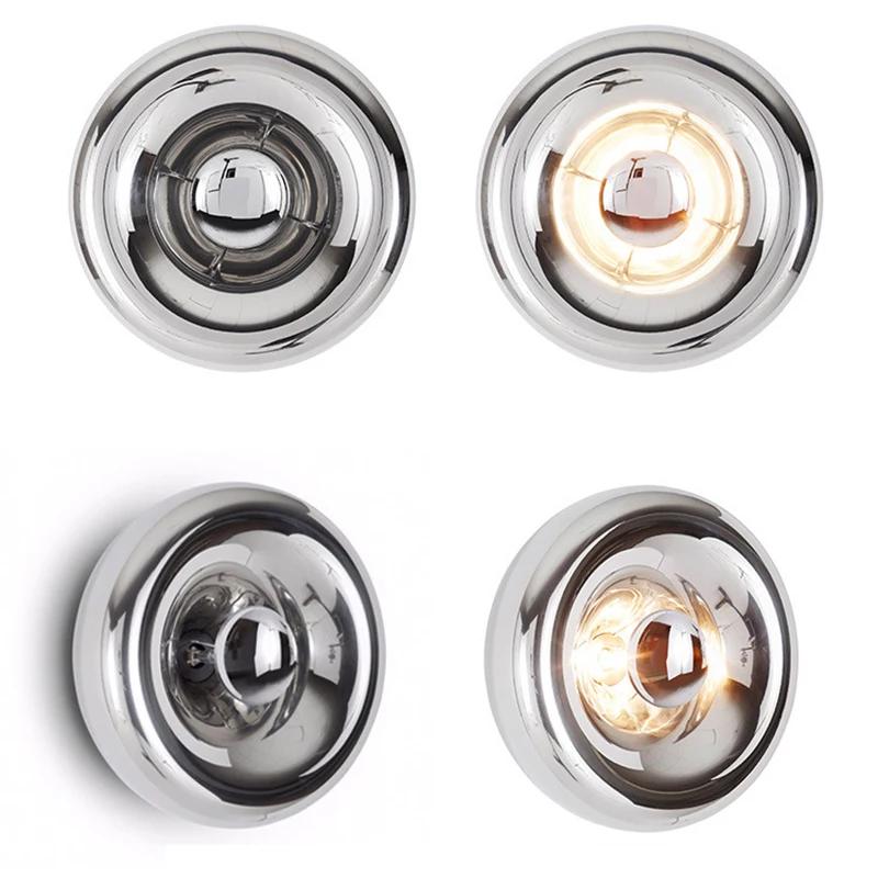 Nordic Wall Light Glass E27 LED Wall Lamp Modern Round Sconces Indoor Lighting Room Decor for Bedroom Living Room Bedside Light
