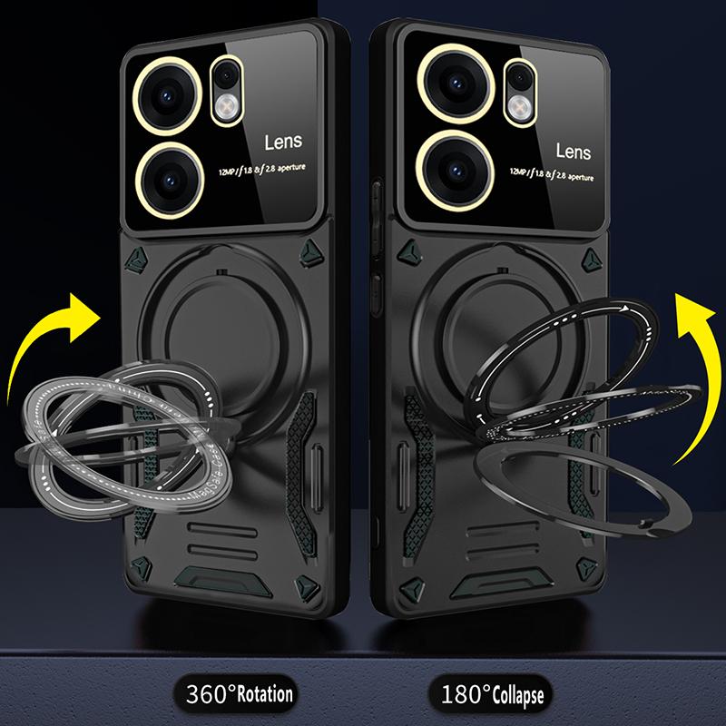 For Realme C55 Luxury Bracket Shockproof Armor Case For Realme C53 C55 C75 Silicone Bumper Hard PC Cover Coque For Realme C75 4G