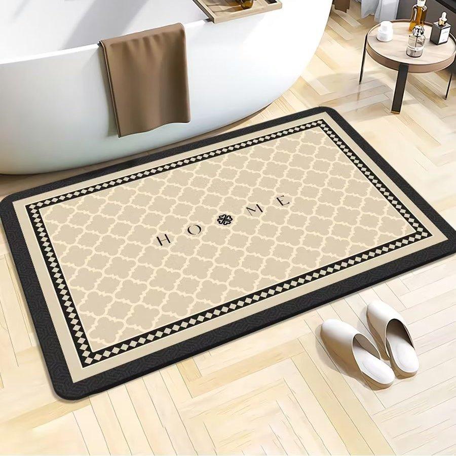 Thickened Bathroom Absorbent Floor Mat, Household Bathroom Door Mat, Non-slip Quick-drying Foot Pad, Door-to-door Mat Can Be Cut