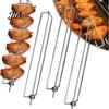 Stainless Steel Meat Fork Chicken Wing Grill Skewers, Barbecue Wings Fork, Heat Backyard Bbq Party Supplies Resistant Clamping Utensil for Camping And