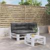 Vidaxl Pallet Cushions, 3 Pcs, Anthracite, Fabric