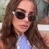 Trendy Oval Sunglasses for Women Luxury  Designer Metal Frame Sun Glasses Ladies Classic Vintage Round Shades Unisex