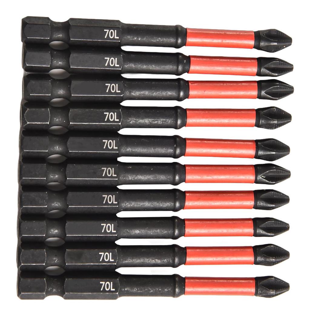 10pcs PH2 Magnetic Cross Screwdriver Bit Set Anti-Slip Long Alloy Steel 25-150mm For Electric Or Manual Use
