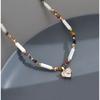 Boho Elegant Irregular Imitation Pearl Beads Chain Necklace Heart Pendant Choker Necklace For Girls Jewelry Vacation Party Gift