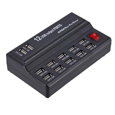 Φορτιστής USB, Σταθμός φόρτισης USB 10/12 θυρών για πολλαπλές συσκευές, Προσαρμογέας διανομέα USB 60W για iPhone, Samsung, Xiaomi, Huawei, Πρίζα επέκτασης