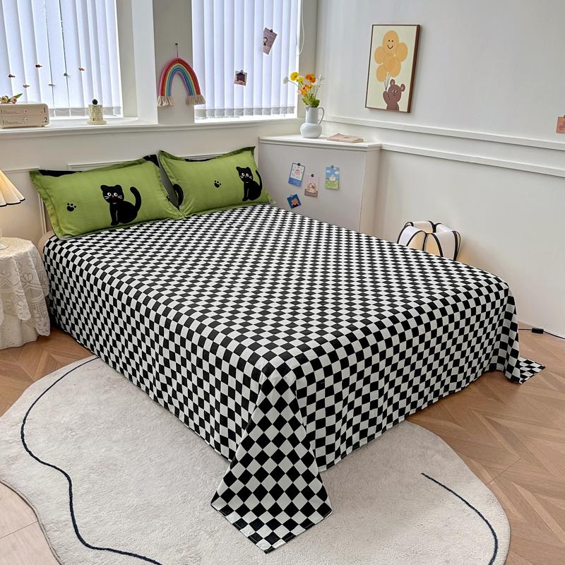 Cartoon Black Cat Duvet Cover SetKitten Bedding Set 4Pcs Quilt Cover 1 Flat Sheet And 2 Pillow ShamsPolyester Comforter Cover