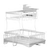 Multiurpose 360° Rotating Kitchen Dish Drying Storage Rack with Double Layer Designs Portable Accessory for Easy Use