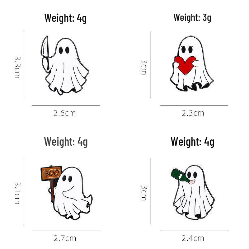 Halloween Cartoon Geist Brosche: Niedliche Legierung Emaille Rucksack Schnalle & Kleider Dekorationszubehör