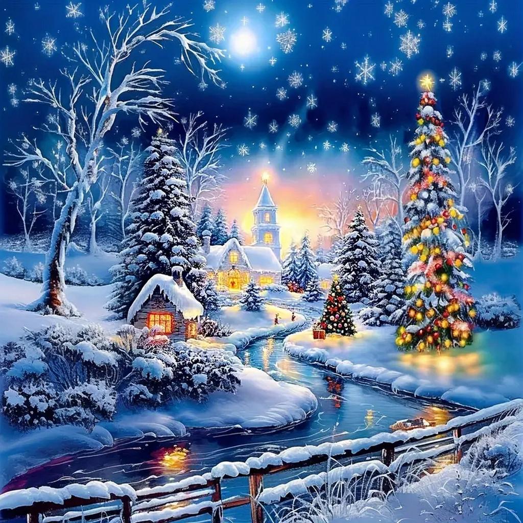 DIY Full Round Diamond Painting Cross Stitch Merry Christmas Santa Claus Snowman Home Decoration Arts Diamond Painting 5d Diamond Art Painting