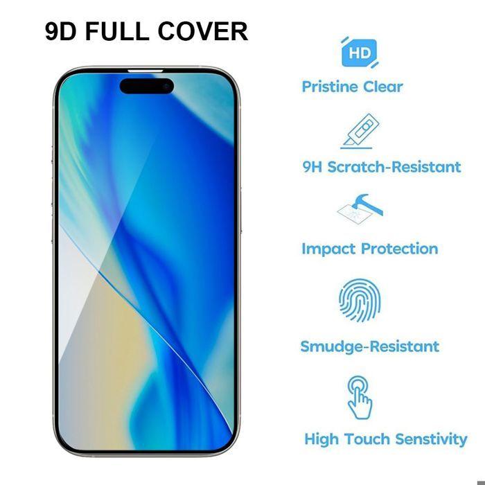 Film de protection en verre trempé - BOOLING - iPhone 17 Pro Max - Lot de 2 - Noir - Résistant aux rayures
