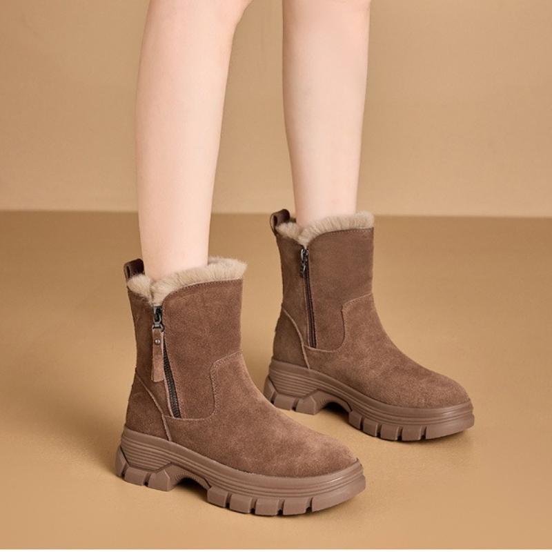 Snow boots for women new winter thick cotton warm short boots casual high top simple comfortable daily casual women's shoes