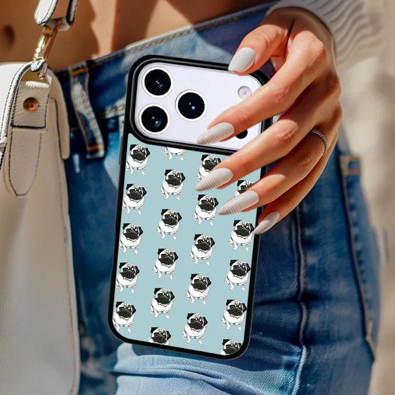 SÜSSER WELPE MOPS HUND MOPS weiche Handyhülle für iPhone 17 Air 14 15 13 12 Max Hülle für Apple 14 15 16 16e 11 Pro Max Plus Hülle