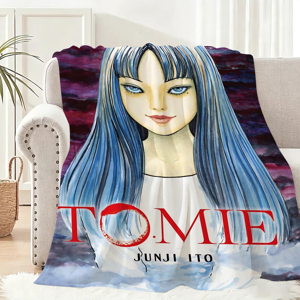 Thriller Movie Junji Ito Tomie Throw Lightweight 240g Flannel Blanket Soft Skin-friendly for Summer Cooling
