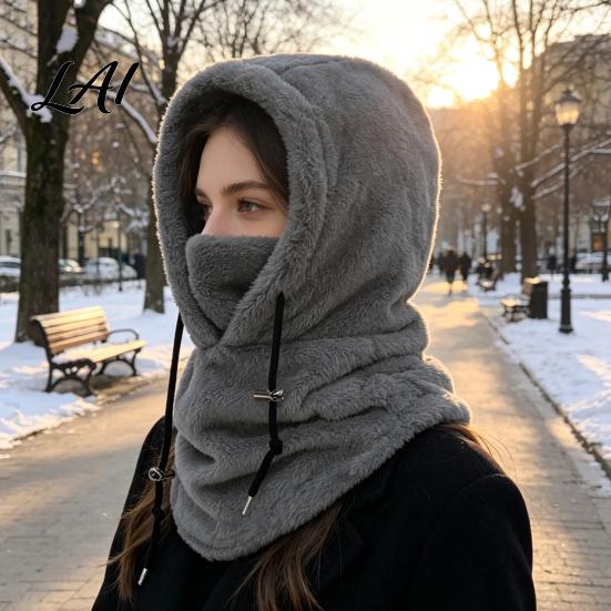 Motorcycle Riding Neck Warmer Balaclava Fleece Ski Mask Winter Windproof Arctic Velvet Thermal Face Cover Comfortable for Outdoor Sports Cycling