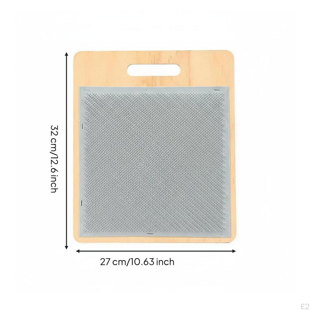 Wooden Wool Blending Board Stainless Steel Tines Adjustable Carding Simple To Use Fiber