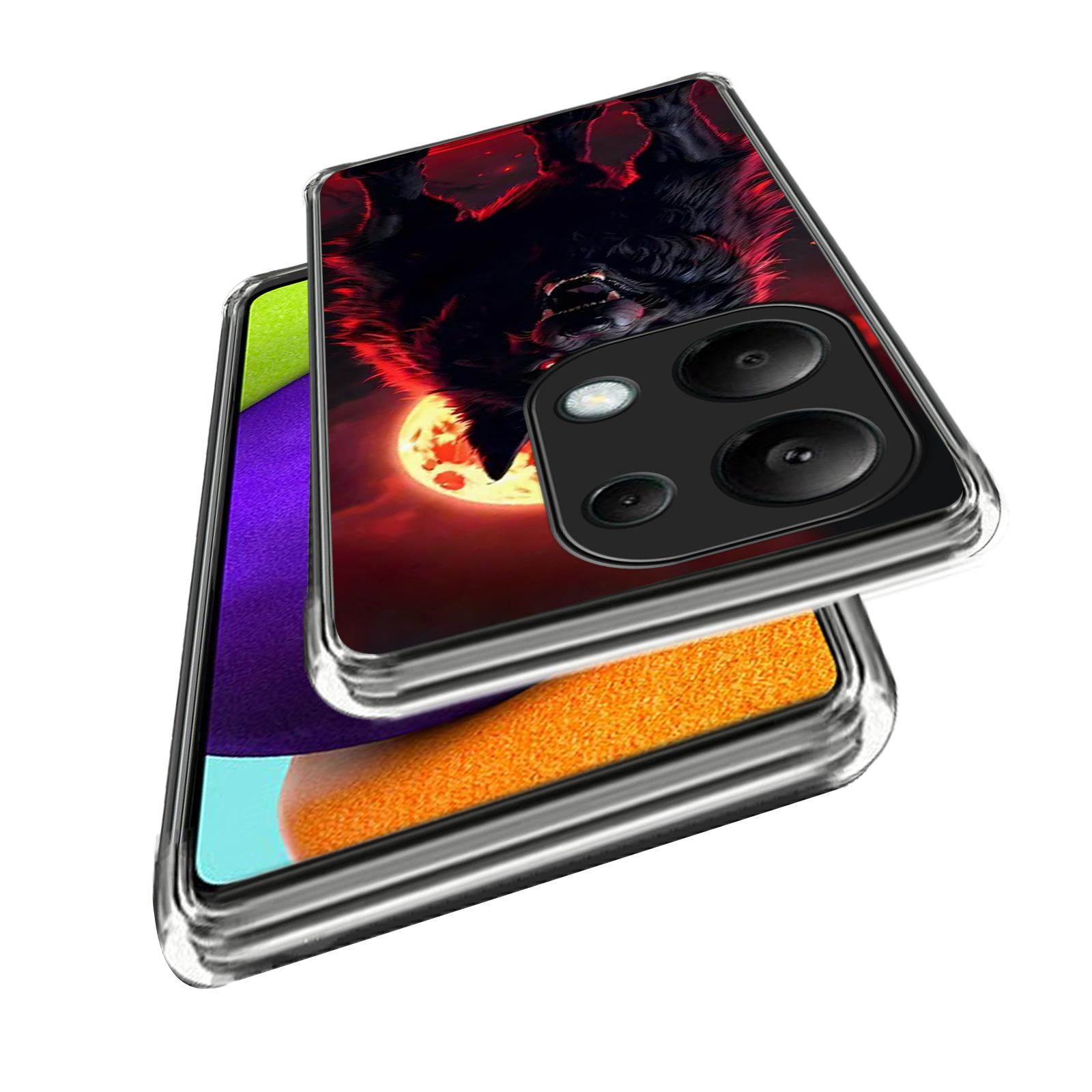 

For Xiaomi Redmi Note 13 Pro 4G Case IMD Pattern Printed Shockproof TPU Phone Cover Lightning Tiger