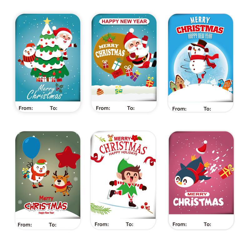

50pcs/pack Merry Christmas Stickers Adhesive Decorative Labels for Christmas Gift Wrapping Holiday Party Favors