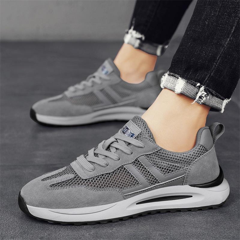 

Men s shoes summer new mesh breathable mesh shoes student casual shoes youth trend versatile sports board shoes 44 сірий колір