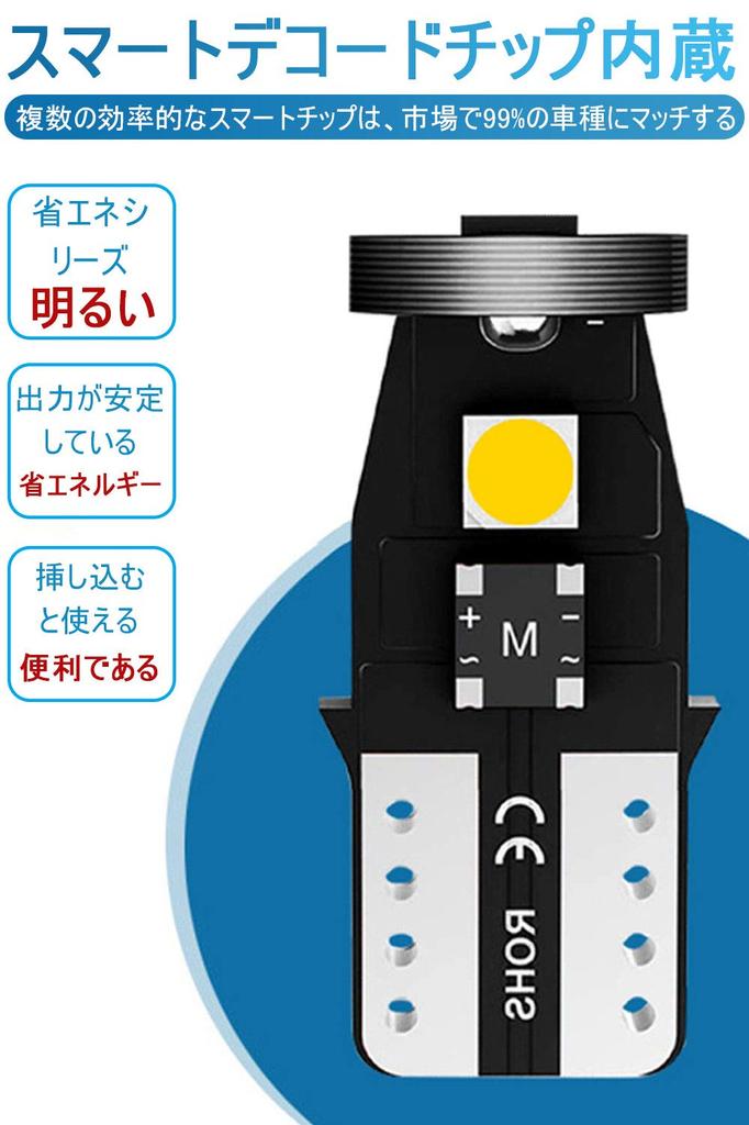 T10 LED Voice Lamp, T10 LED Canceller, T10 LED White Explosion, Built-in Canceller, CANBUS
