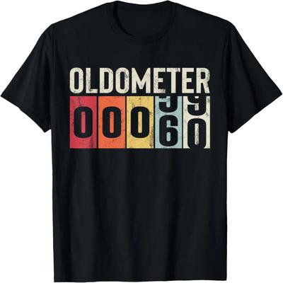 Grappig 60 Jaar Oudometer Vintage 60e Verjaardag Kilometerstandmeter T-shirt