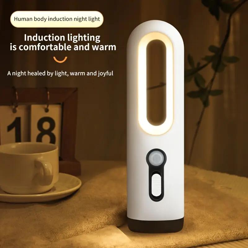 Portable 2 In 1 Flashlight Motion Sensor Night Light Bedroom Bathroom Reading Camping Lighting Baby Feeding Eye Care Bedside Lam