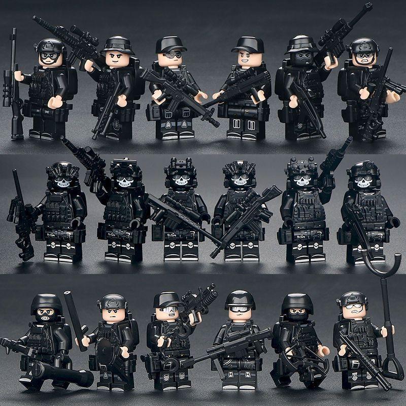 Compatible with Ghost SWAT Miniature Police Military Special Forces Boy Assembled Building Block Small