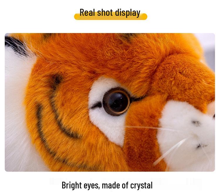 Large Plush Simulation Tiger Pillow for Children – Little Tiger Doll Zoo Gift