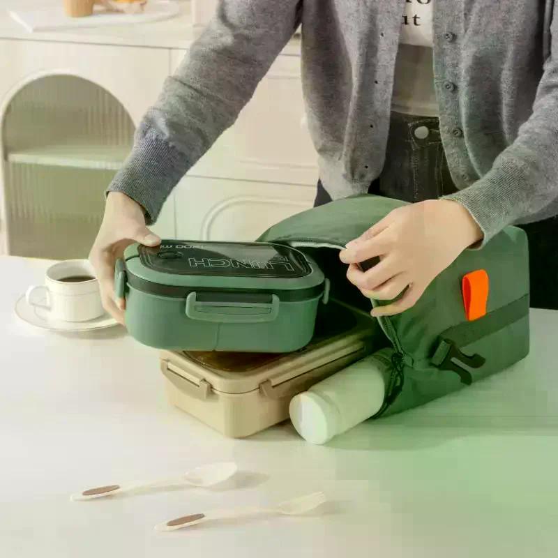 1PCS Portable Large Insulated Lunch Bag Reusable Aluminum Foil Thermal Food Tote For Office Meal Box Carrier Cooler Bag