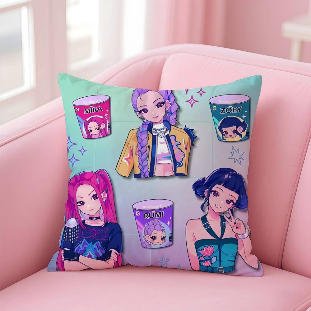 Kpops D-Dämon H-Jäger Kissenbezug Muster Bedruckter Kissenbezug für Wohnzimmer Sofa Kissenbezug & Schlafzimmerdeko