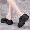 Fashion Women's Slippers and Ladies Sandals Kawaii Slides Black Junior Shoes Round Toe Wedge Heel Cute on Sale Cheap Liquidation Shoe 39