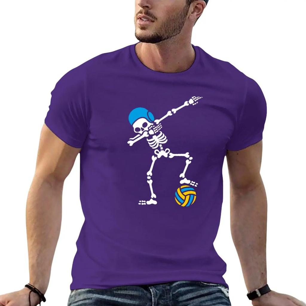 Dab dabbing skeleton Water polo Halloween Waterpolo swimming T-shirt sports fans vintage plain black t shirts