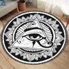 1pc Mandala Evil Eye Printed Round Carpet: 3D Design, Non-Slip, 100% Polyester, Suitable for Living Room, Bedroom, and Office