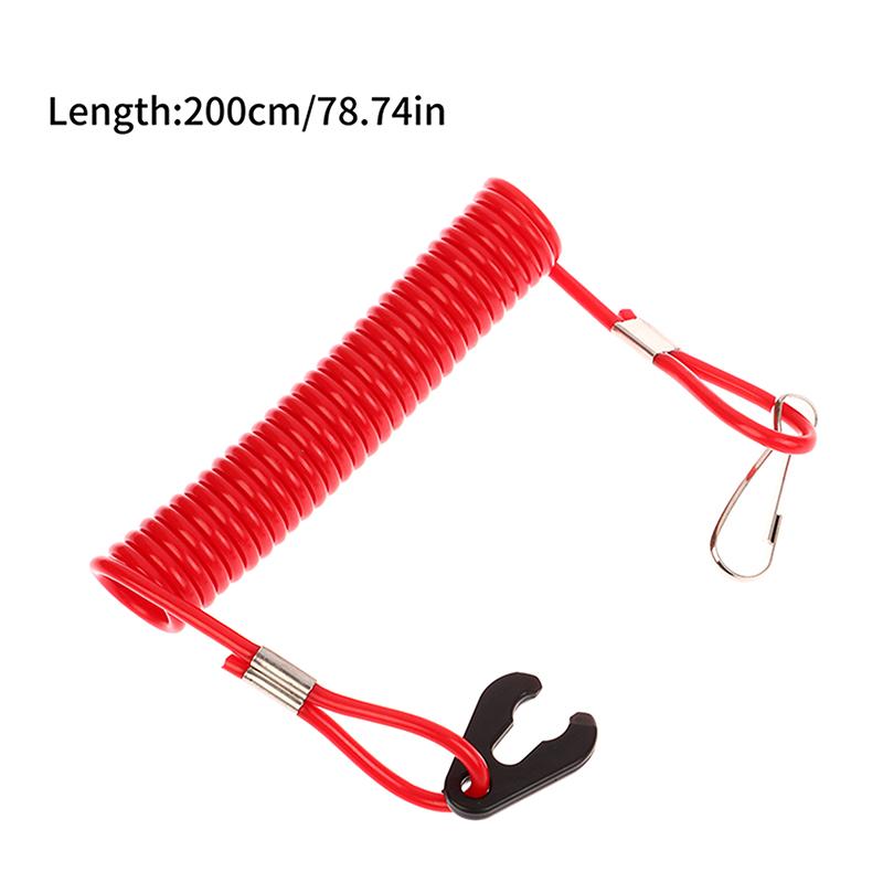

(YOUU06)2.0m Boat Motor Kill Stop Switch & Safety Tether Lanyard For Outboard Engine Motor Parts Emergency Flameout Rope