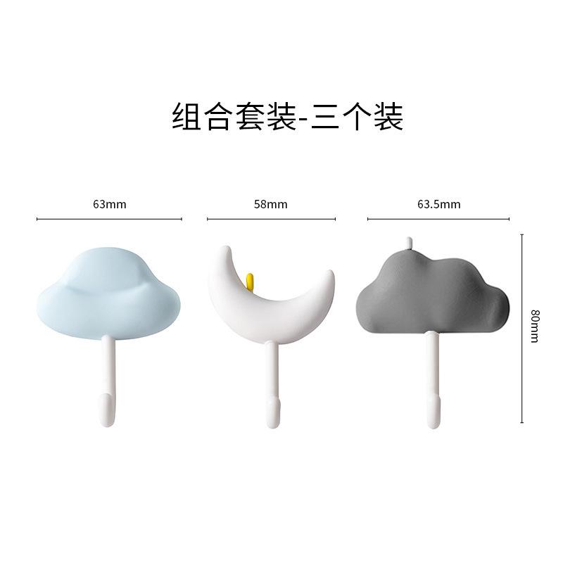 Wall-Mounted Simple Hooks Strong Viscose Non-Marking Load-Bearing Sticky Hooks for Bathroom Kitchen Non-Perforated