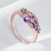 Trend Full Shiny Purple Natural Zircon Ring For Women Luxury  Rose Gold Color Quality Daily Fine Vintage Jewelry Gift