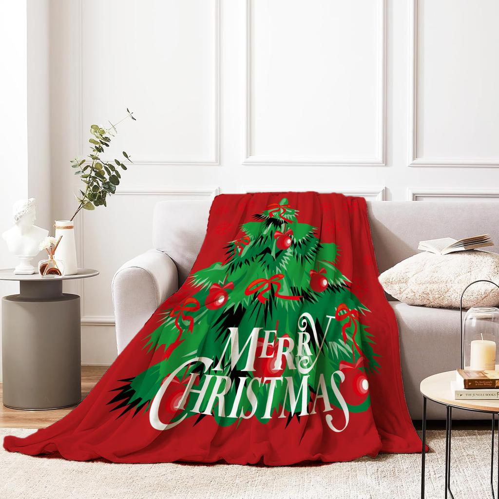 Weihnachten Kreative Überwurfdecke Flanelldruckdecke Superweich Kuschelig Sofadecke Nickerchen-Decke Wohndecke Perfektes Wohngeschenk für Sie