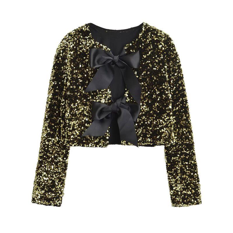 

Fashion Kaslead Women s Clothing Sequin Short Bows Yellow S