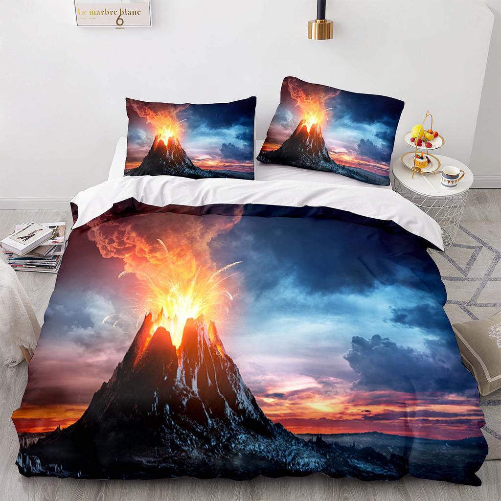 Home Textile Landscape Aurora Quilt Cover Digital Printing Three-Piece Set