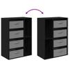 Black Oak Effect Sideboard with Drawers 60 x 33.5 x 84 cm