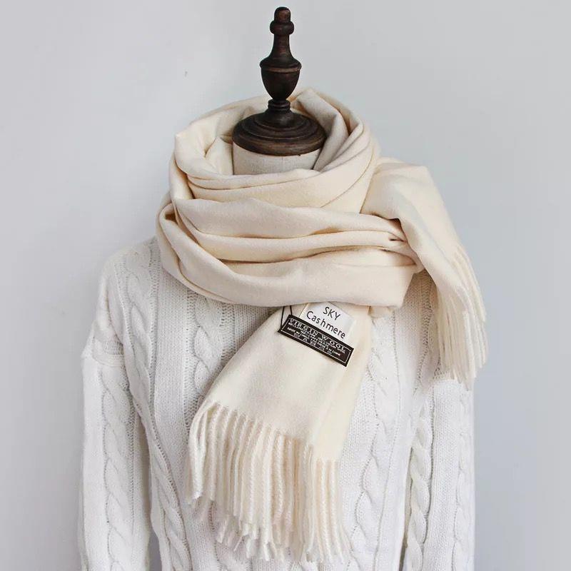 Women's Faux Cashmere Warm Scarf - Autumn/Winter Solid Color Korean Style Shawl