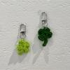 Four-leaf clover keychain handmade knitted key ring