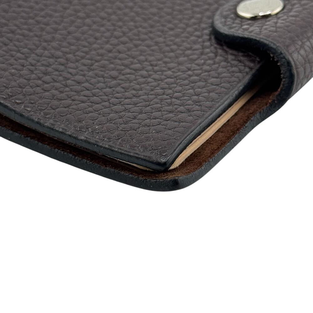 HERMES leather Uris mini Notebook cover Brown leather unisex Used