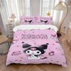Kuromi'S Balloon Adventure Print 3Pcs Bedding Setduvet Cover With 2 Bedropillowcase Home Birthday Gift