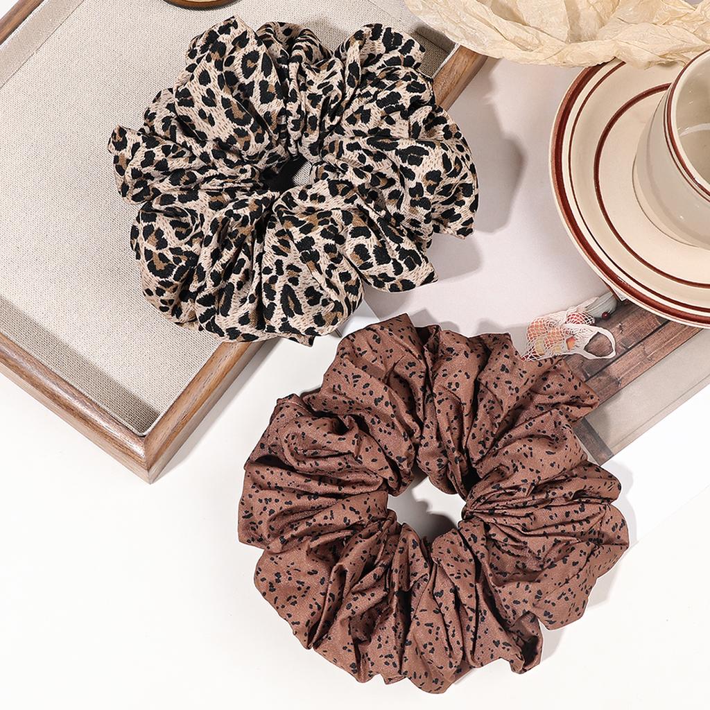 Leopard Print Hair Scrunchies Soft Fabric Scrunchy Bobbles Elastic Hair Bands Ties Hair Accessories for Women Girls