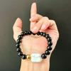 Vintage High Quality Natural Black Agate Freshwater Baroque Pearl Bracelet Bracelet